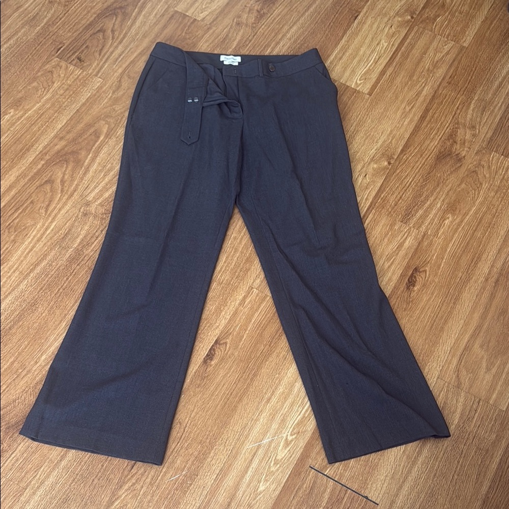 Calvin Klein Gray Trousers Straight-Leg Classic